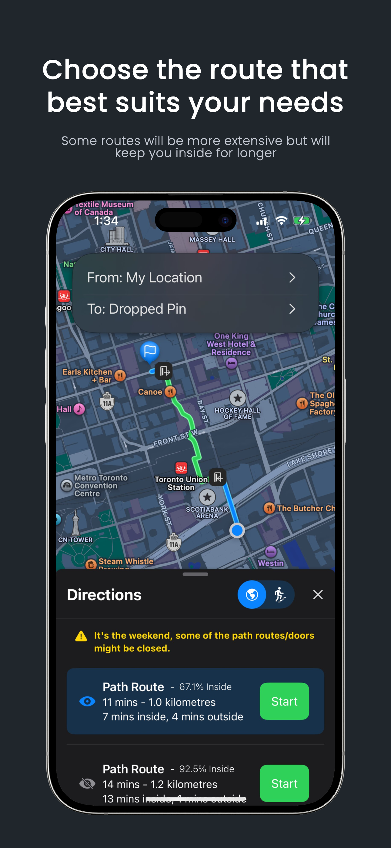 Toronto PATH map view